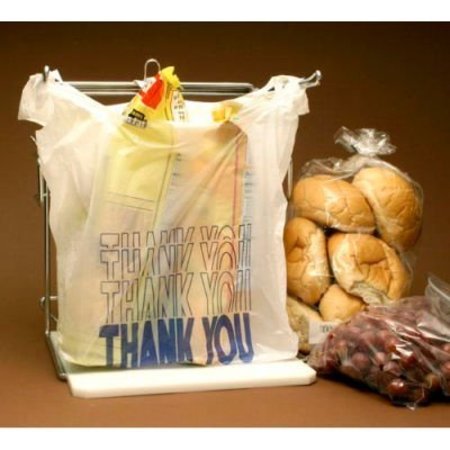 LK PACKAGING Printed "Thank You" T Shirt Bags W/ Suffocation Warning, 10"W x 19"L, .47 Mil, White, 2000/Pack CT1520TY